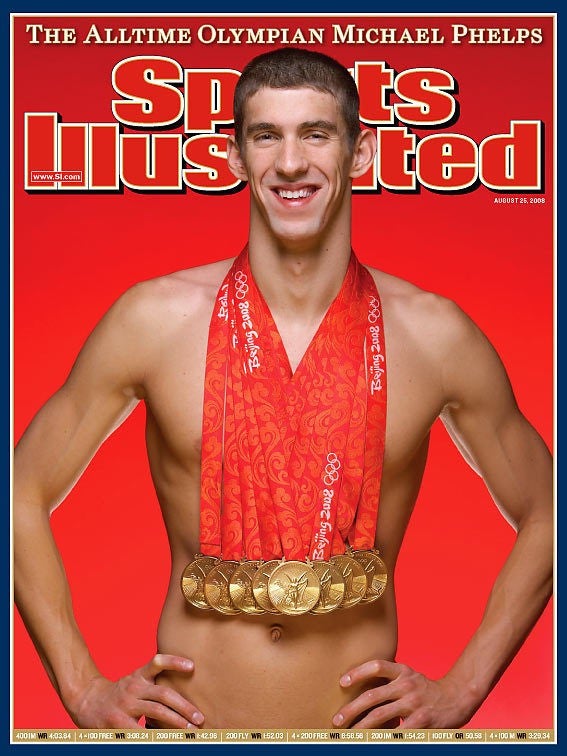 Michael Phelps went to the AFC championship and dressed like this