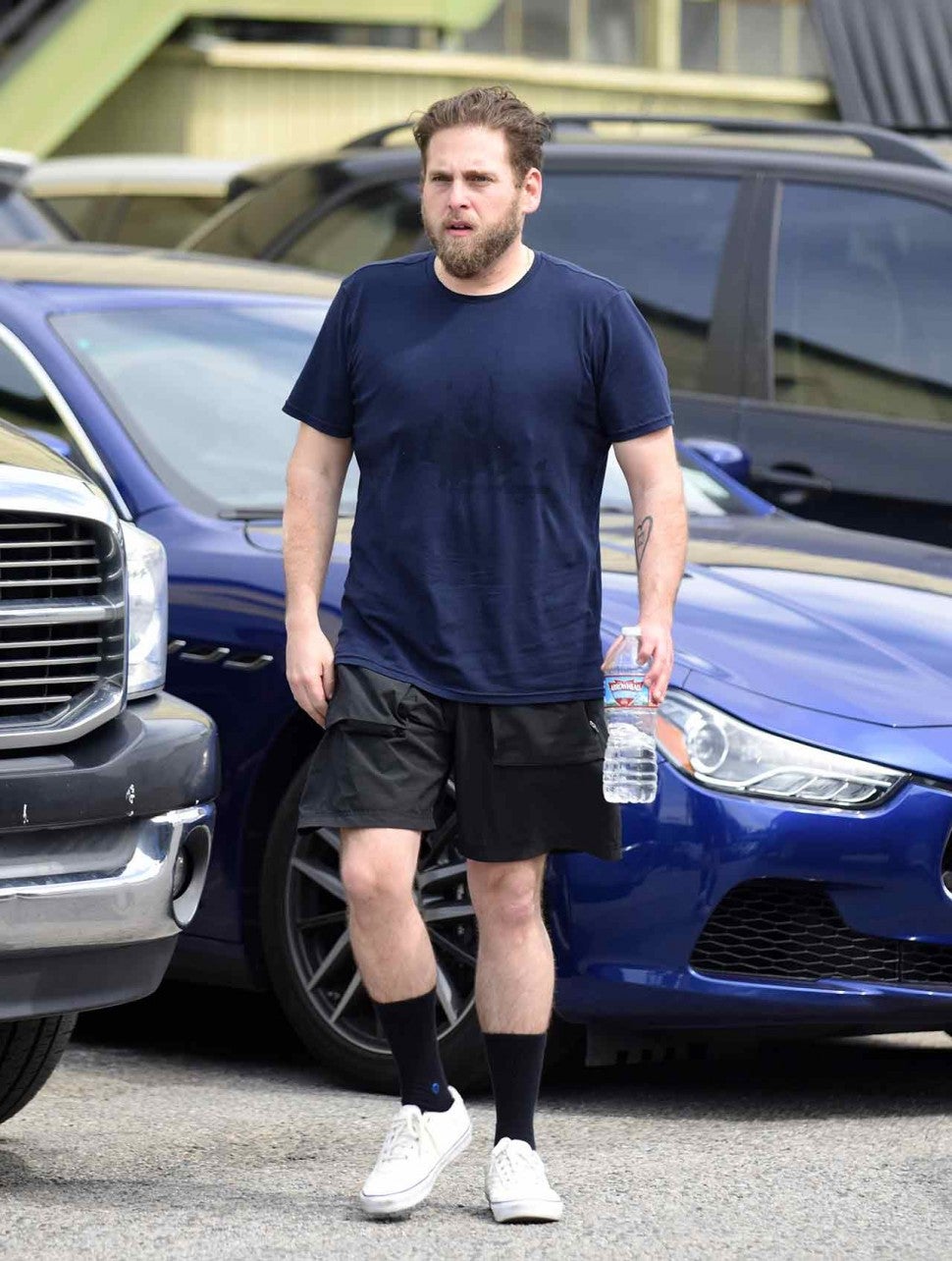 Noticeably Slimmer Jonah Hill Spotted Leaving the Gym in Los Angeles