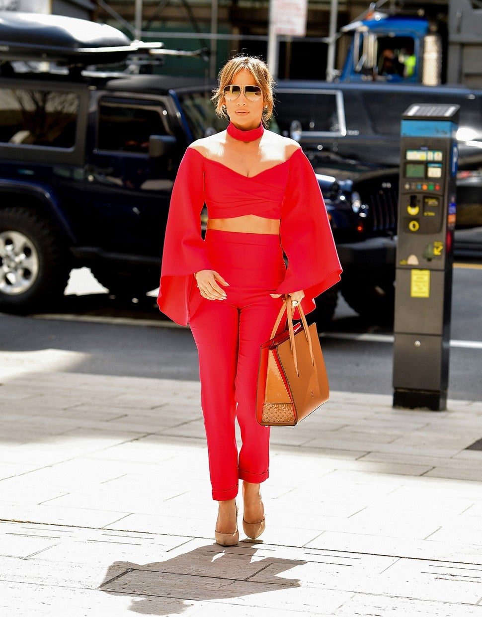 Jennifer Lopez wearing Dior Gaucho Large Double Saddle Bag In Dark Red -  Celebrity Style Guide