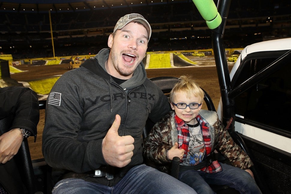 Chris Pratt and Son Jack Have a Blast at Monster Jam -- See the Pics ...