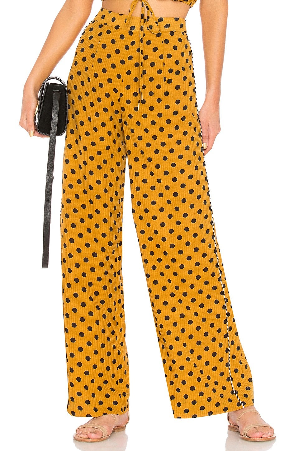 yellow polka dot trousers