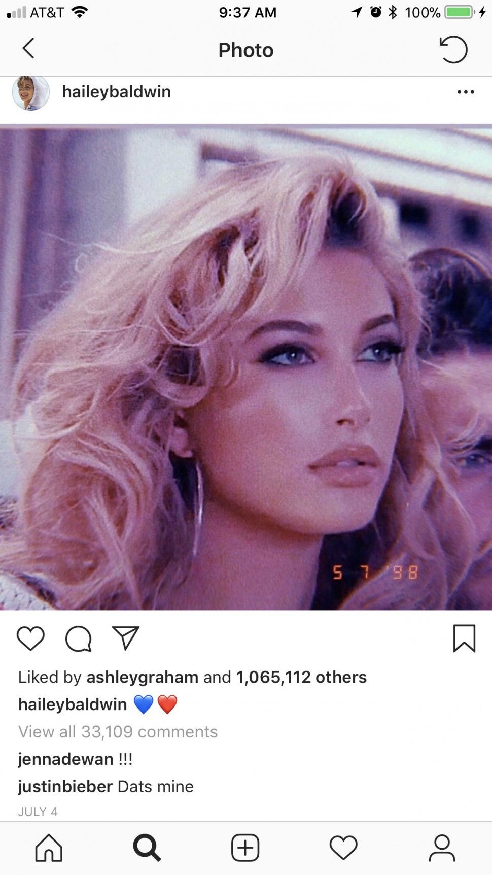 Justin Bieber Just Left The Sweetest Comment On Fiancee Hailey Baldwin S Glamour Shot Entertainment Tonight