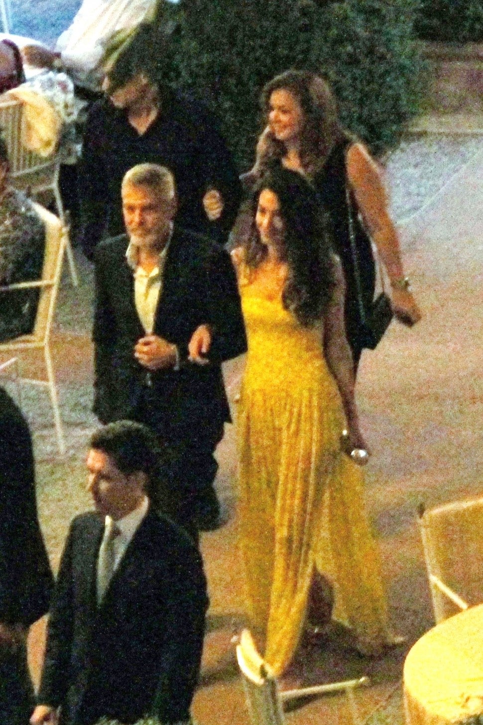 Amal Clooney Wears Sunny Yellow Dress For Dinner Date With George