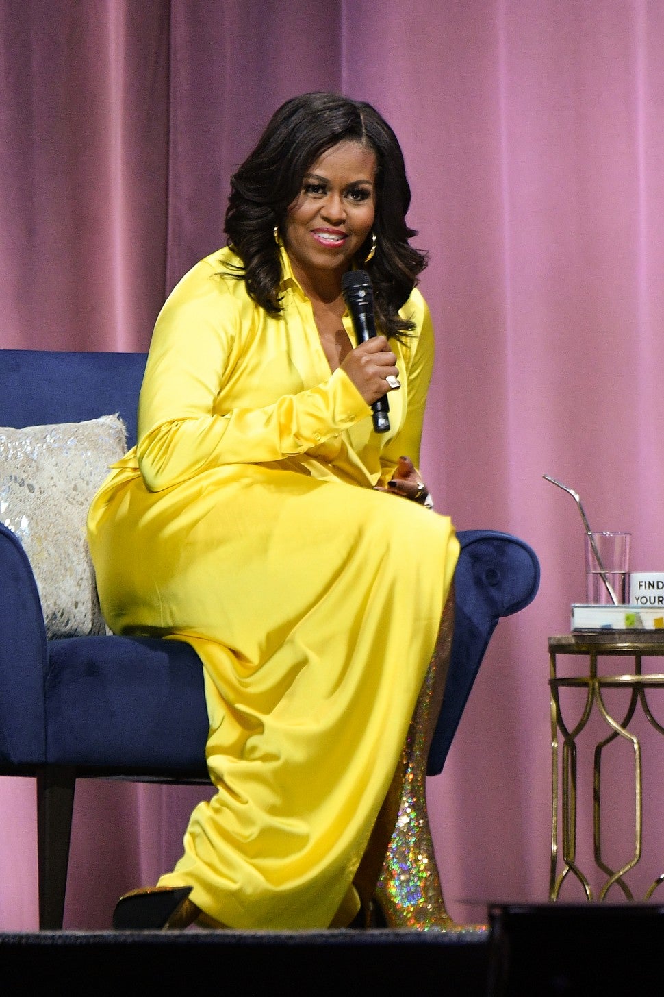 michelle obama sparkly thigh high boots