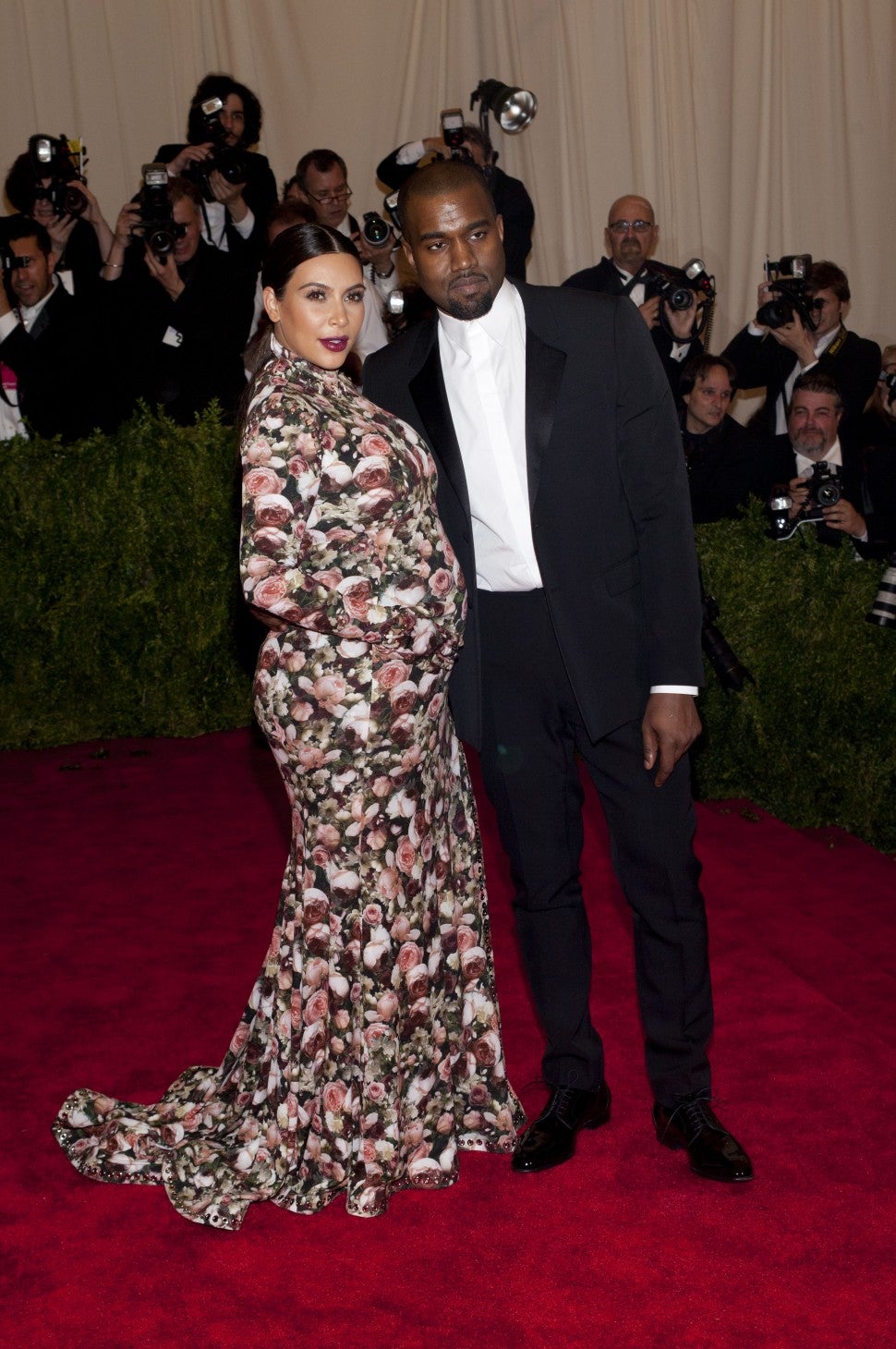 kim k met gala floral dress