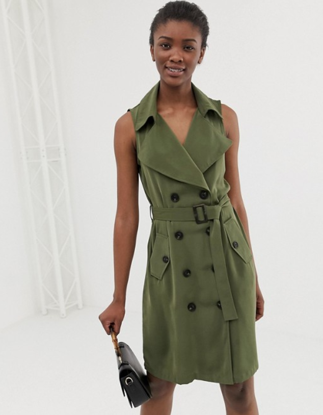 green trench dress