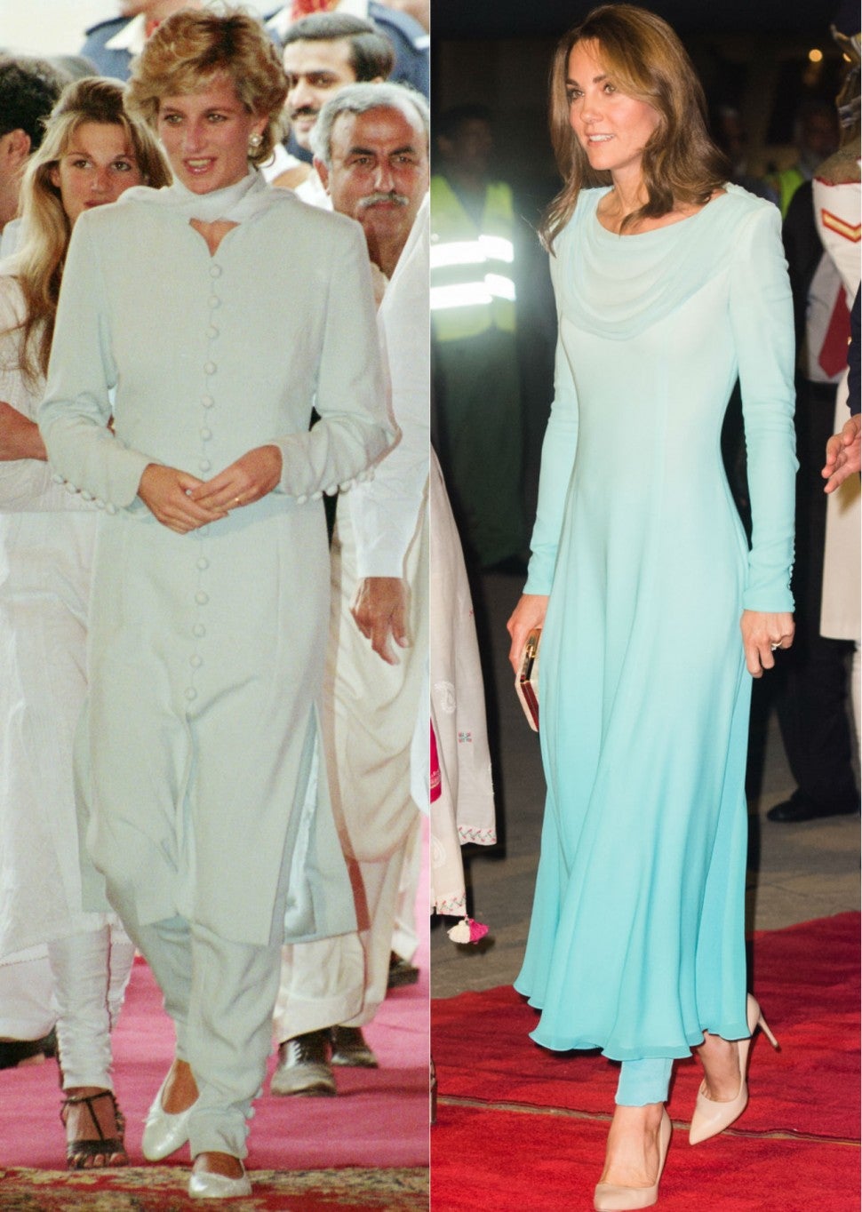 Kate Middleton Stuns in Turquoise Blue Gown as She and Prince William ...