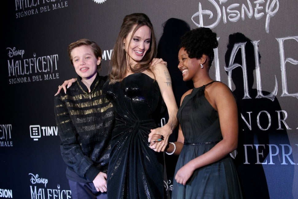 Angelina Jolie Beams With Shiloh and Zahara at 'Maleficent ...