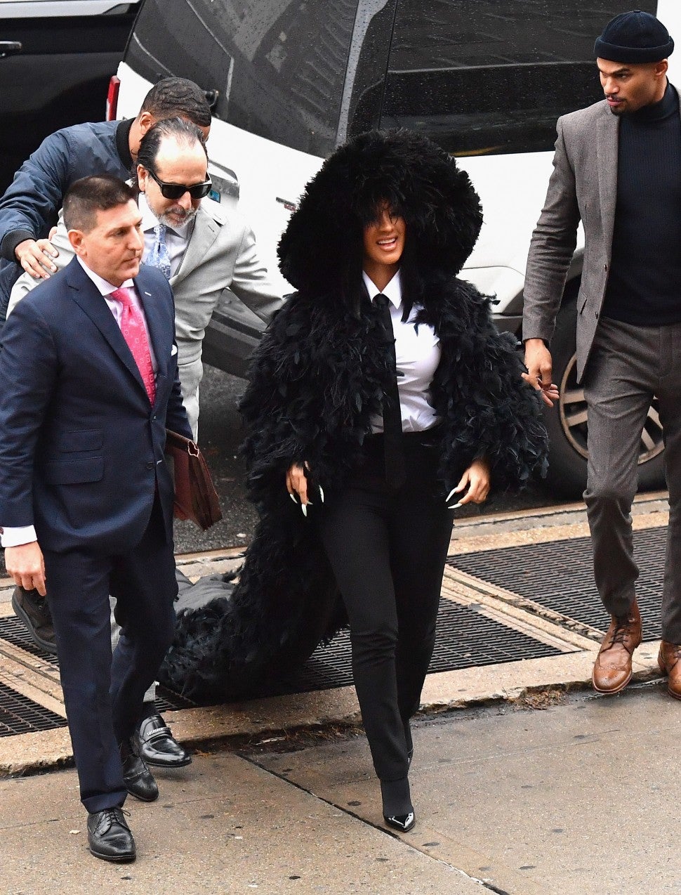 cardi b blazer suit