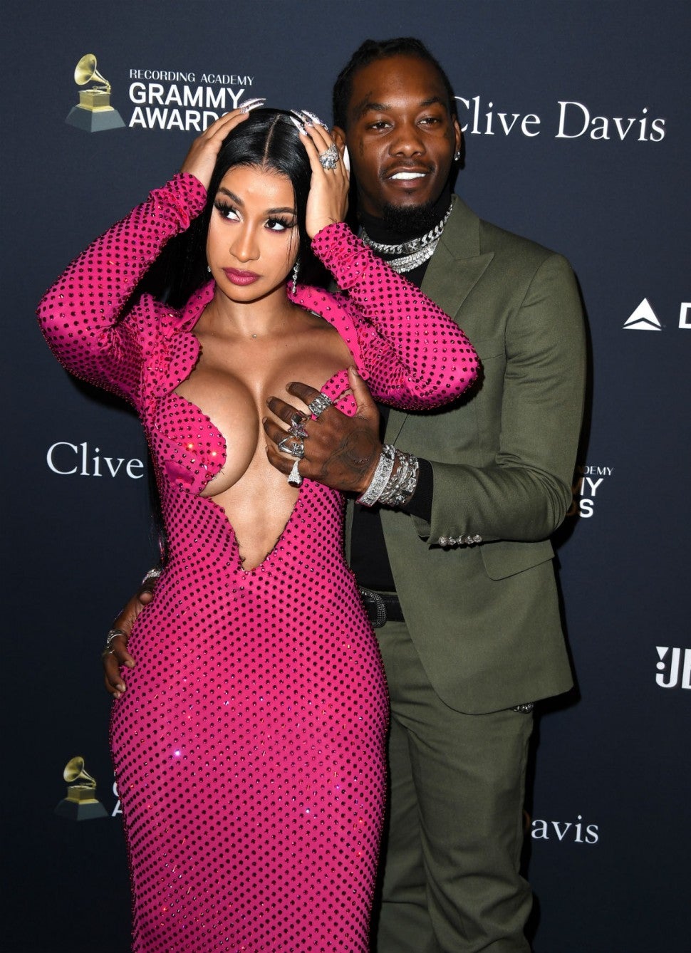 Offset Gets Handsy With Cardi B On The Red Carpet At Pre Grammy