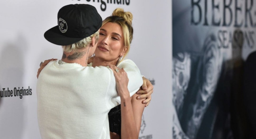 Justin Bieber and Hailey Bieber at Seasons premiere