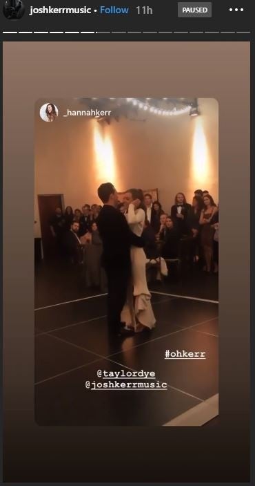 Dye and Kerr Dance During Wedding