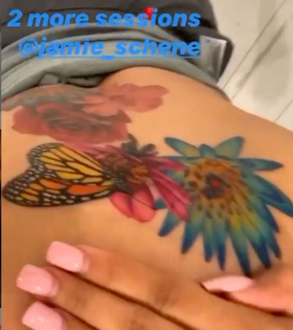Cardi B new back flower tattoo took months to finish  MamasLatinascom