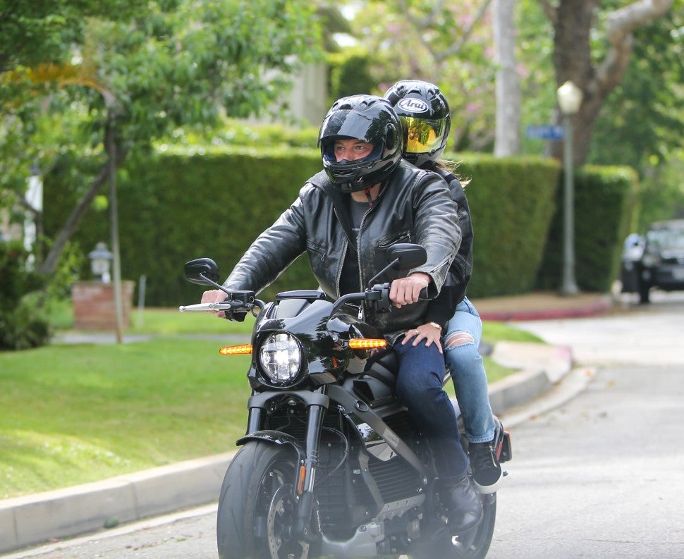 Ben Affleck and Ana de Armas on motorcycle