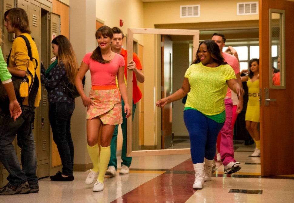 Lea Michele and Amber Riley on 'Glee'