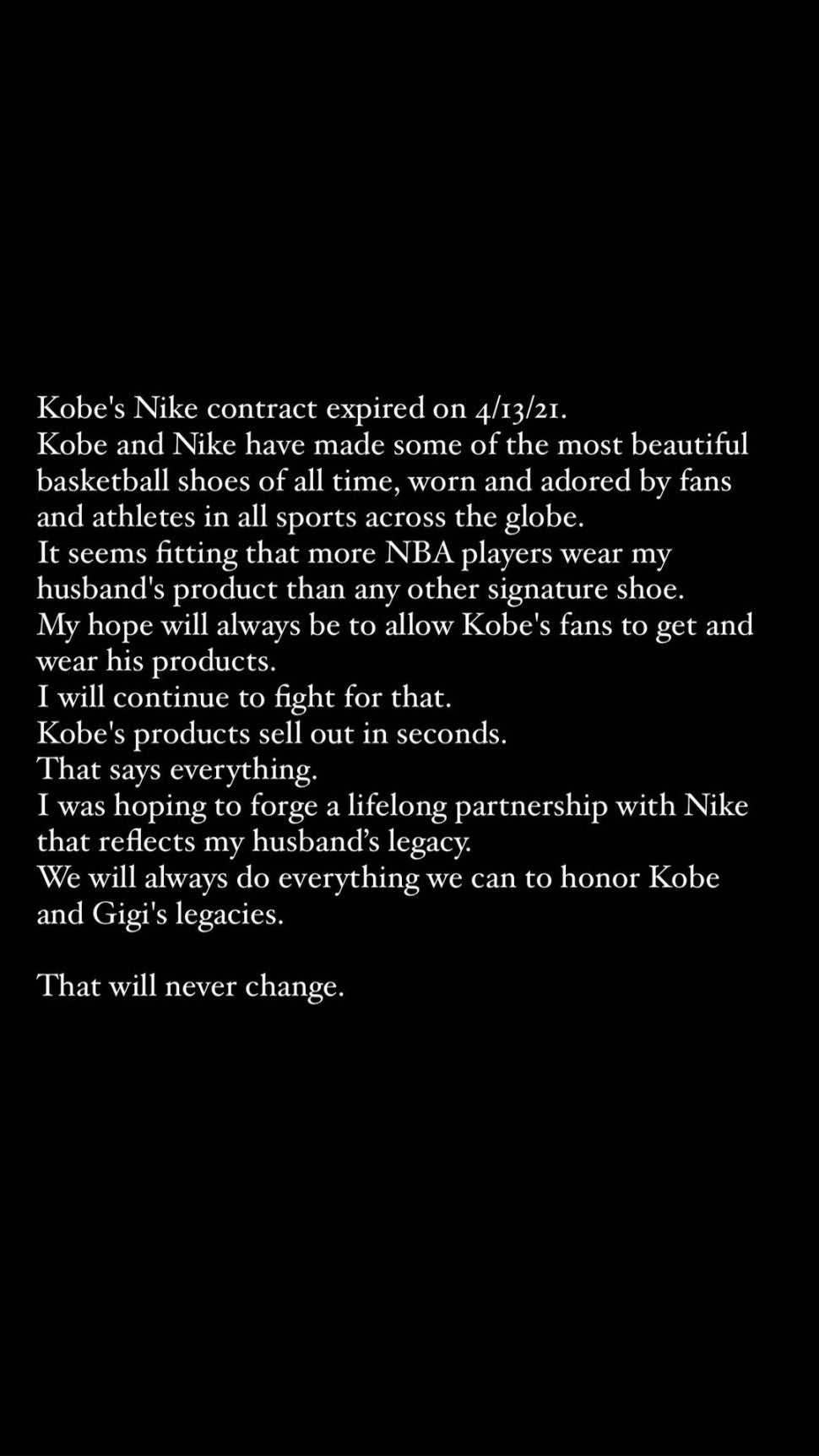 kobe nike contract