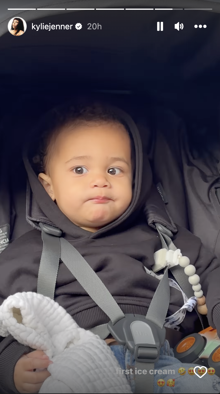 Kylie Jenner's Son Aire Has His First Taste of Ice Cream and It's Way Too  Adorable | Entertainment Tonight