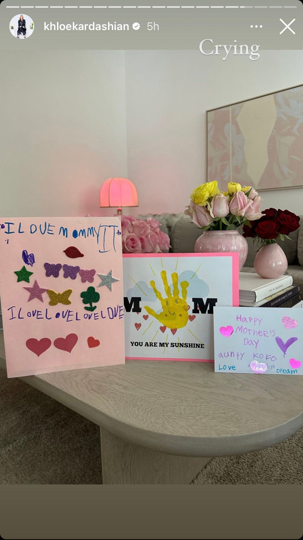 Khloe Kardashian Mothers Day Flowers IG