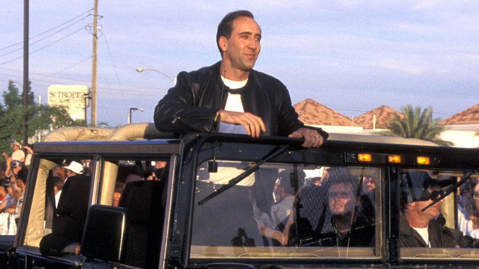 Nicolas Cage arrives to the premiere of 'Con Air.'