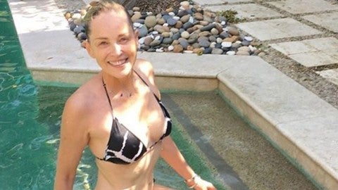 EXCLUSIVE Sharon Stone on Posting Crazy Bikini Pictures and Staying Sexy as She Nears 60! Entertainment Tonight picture