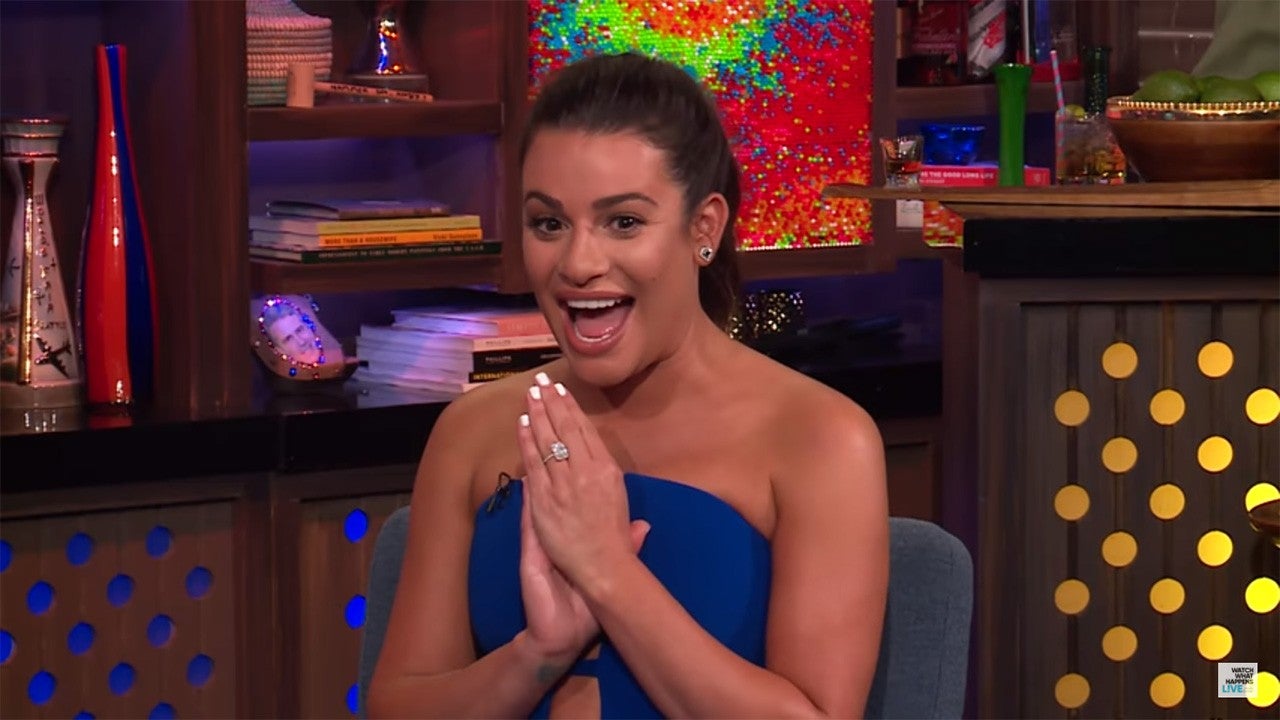 Lea Michele Shows Off Huge Engagement Ring While Dishing on