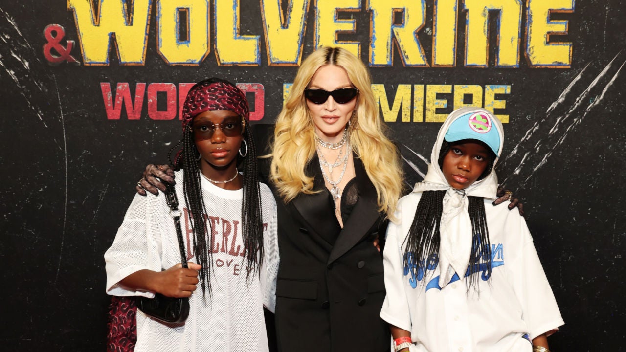 New Photo - Madonna Makes Rare Red Carpet Appearance With Twins Stella and Estere at 'Deadpool & Wolverine' Premiere