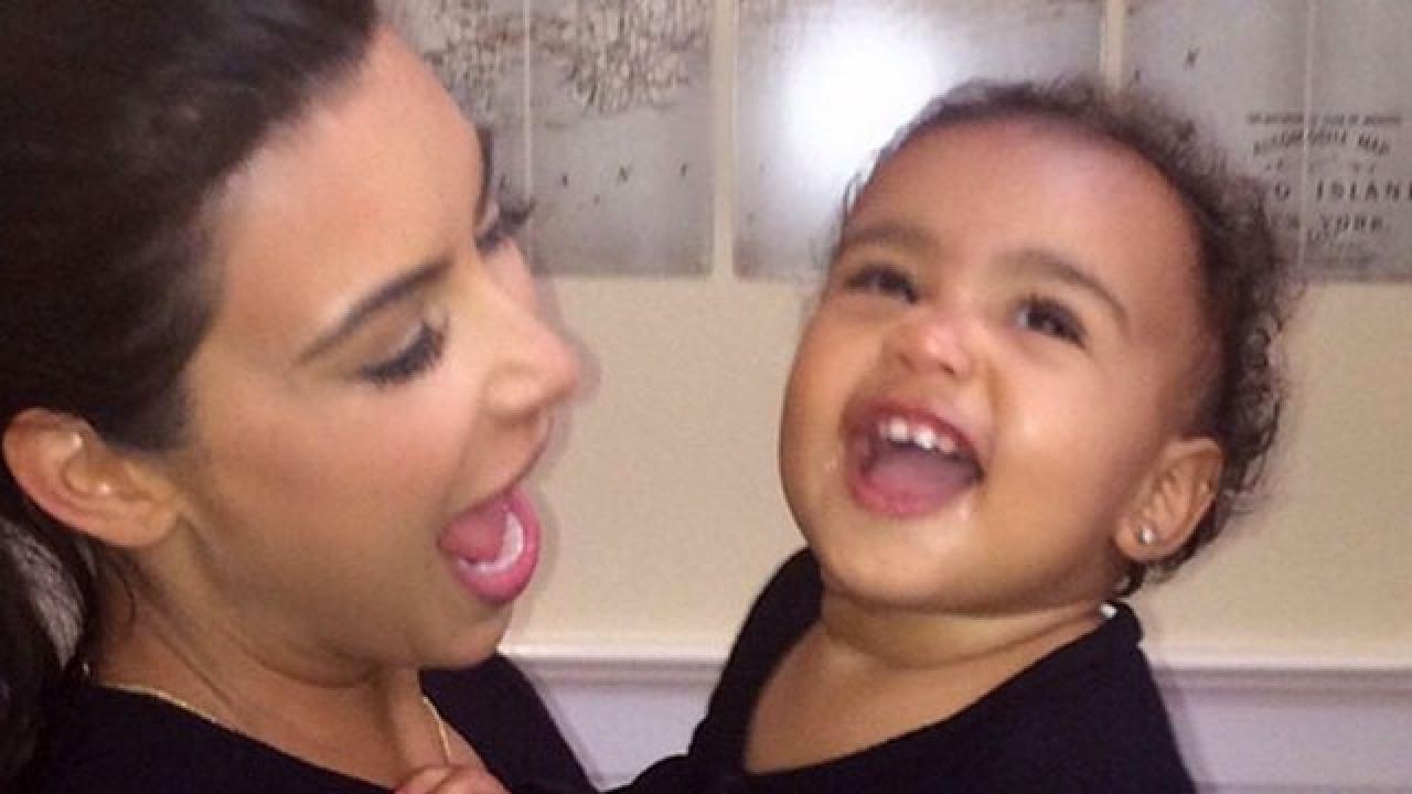 Kim Kardashian Strikes A Pose With Her Adorable Daughter North West ...