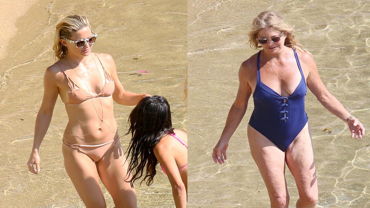 Beach Mother Naked - Goldie Hawn & Kate Hudson Flaunt Their Amazing Beach Bods in Greece |  Entertainment Tonight