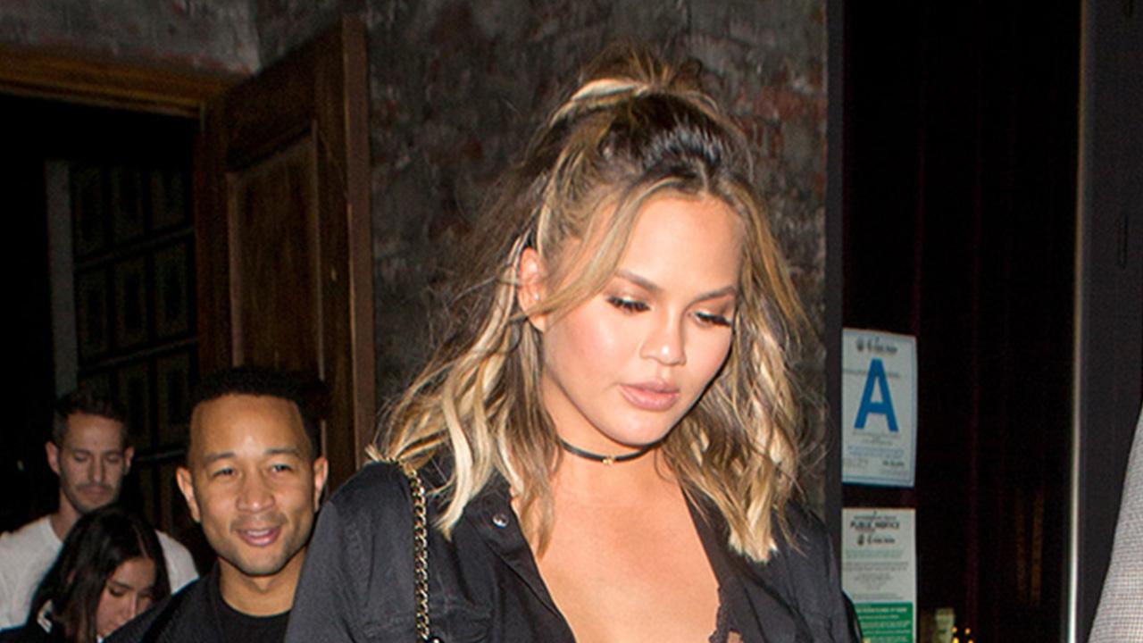 Chrissy Teigen Flaunts Major Cleavage In Sheer Top During Date Night With Husband John Legend