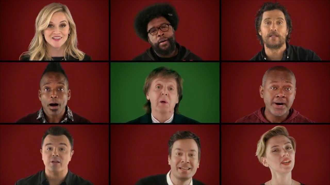 Watch Jimmy Fallon Paul Mccartney And Sing Cast Perform Epic