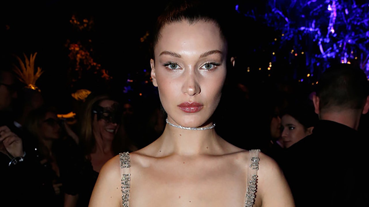 Bella Hadid Goes Braless In Sheer Gown At Paris Fashion Week Event Pics Entertainment Tonight