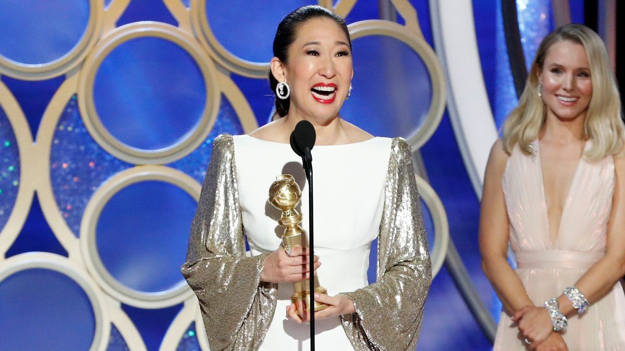 sandra oh golden globes dress