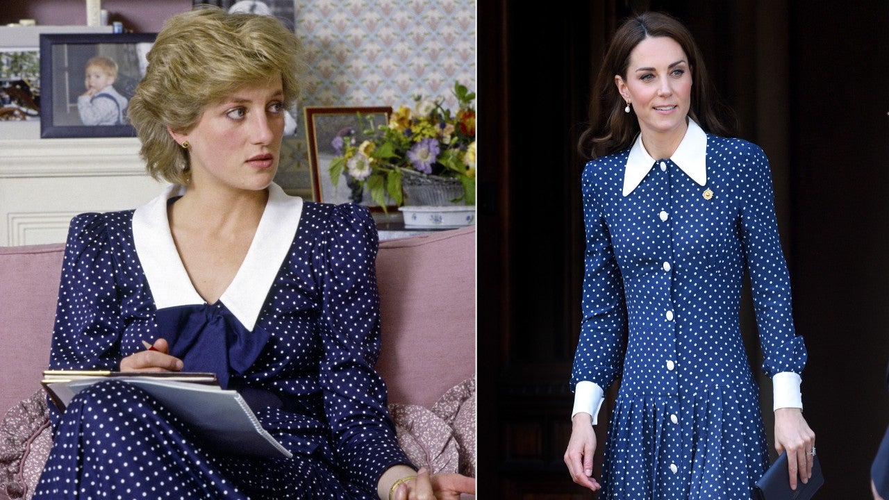 blue polka dot dress kate middleton