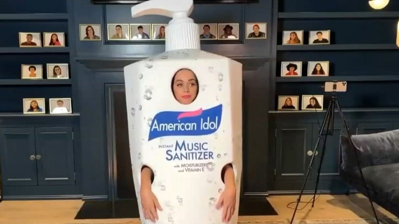 'American Idol': Katy Perry Wears Giant Hand Sanitizer Costume as Top