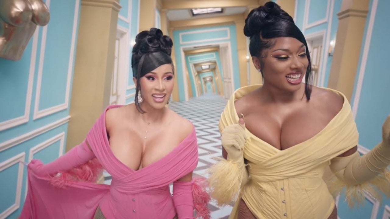 Cardi B And Megan Thee Stallion Make History With Wap Song And They Are Screaming Entertainment Tonight - wap roblox id code cardi b and megan thee stallion