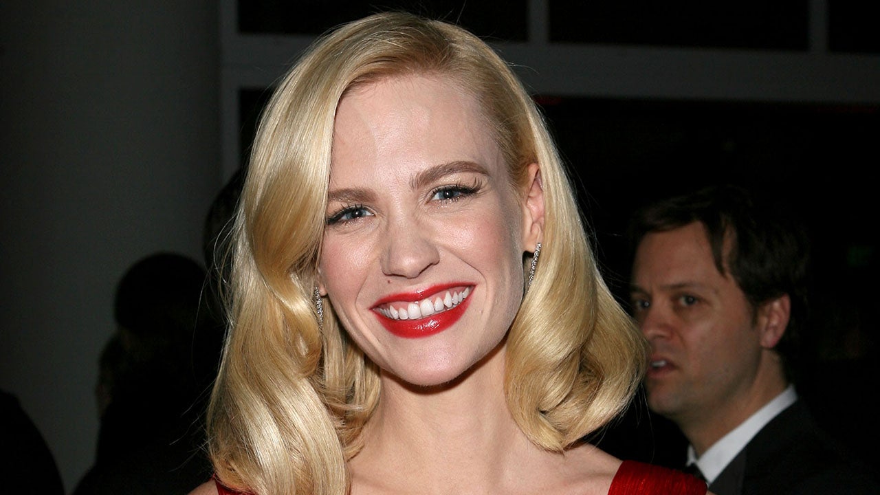 January Jones Slips Into the Same Golden Globes Gown From 10 Years Ago
