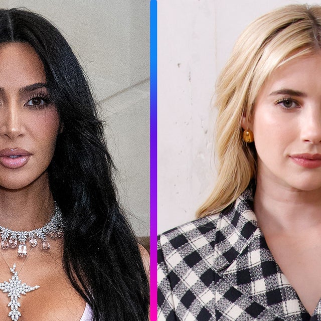 Kim Kardashian and Emma Roberts