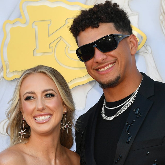 Brittany Mahomes and Patrick Mahomes arrive on the red carpet prior to the Kansas City Chiefs Super Bowl Ring Ceremony at the Nelson-Atkins Museum of Art on June 13, 2024 in Kansas City, Missouri.