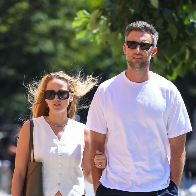 Jennifer Lawrence and Cooke Maroney seen out and about in Manhattan on August 22, 2023 in New York City