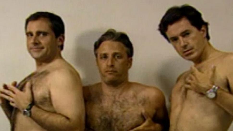 You Can't Unsee This Shirtless Video of Jon Stewart, Steve Carell and
