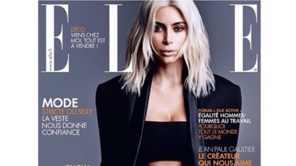 Kim Kardashian Rocks Blonde Hair On The Cover Of Elle France