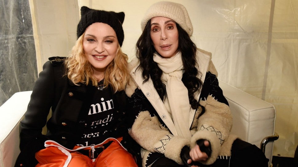 Cher Shades Madonna Says She D Never Want To Duet With Her   Madonna Cher Gettyimages 632313376 