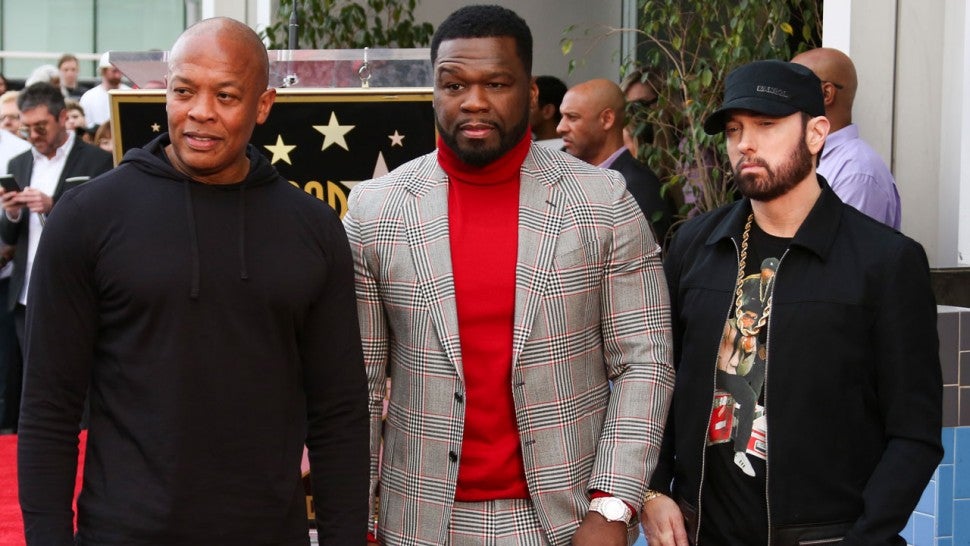 Eminem And Dr Dre Show Their Support For 50 Cent At His Walk Of