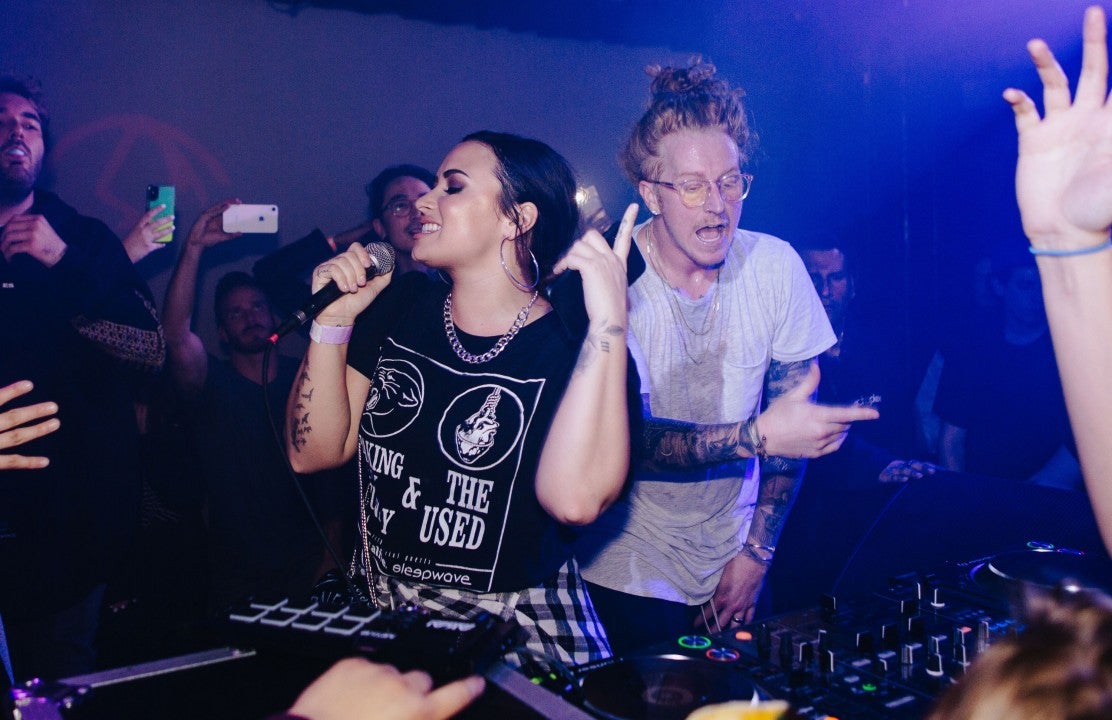 Demi Lovato and Travis Clark at Emo Nite LA