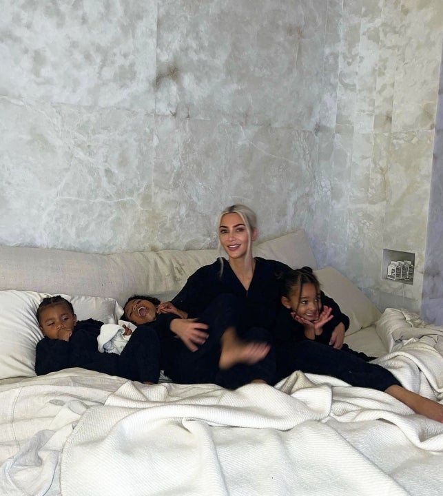 Kim Kardashian and Her 4 Kids Match in Easter Pajamas in New Photo
