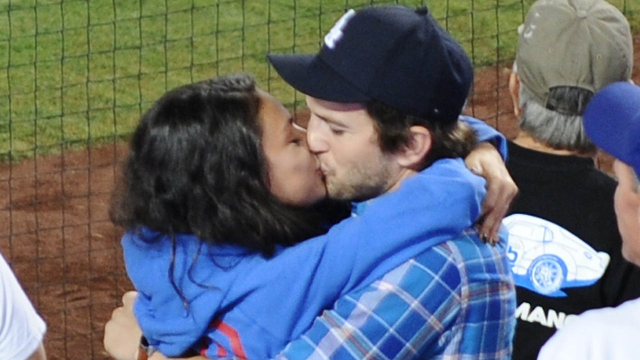 Ashton Kutcher and Mila Kunis Head to Dodgers Game for Date