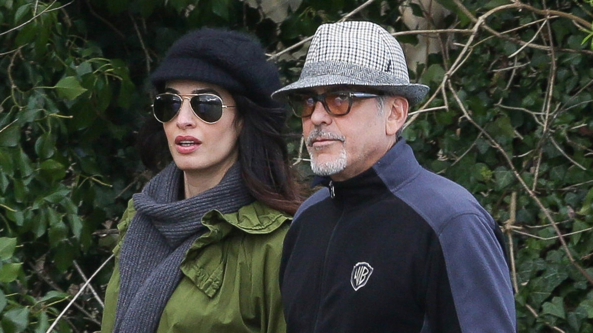 Pregnant Amal and George Clooney Hold Hands During a Casual Stroll in ...