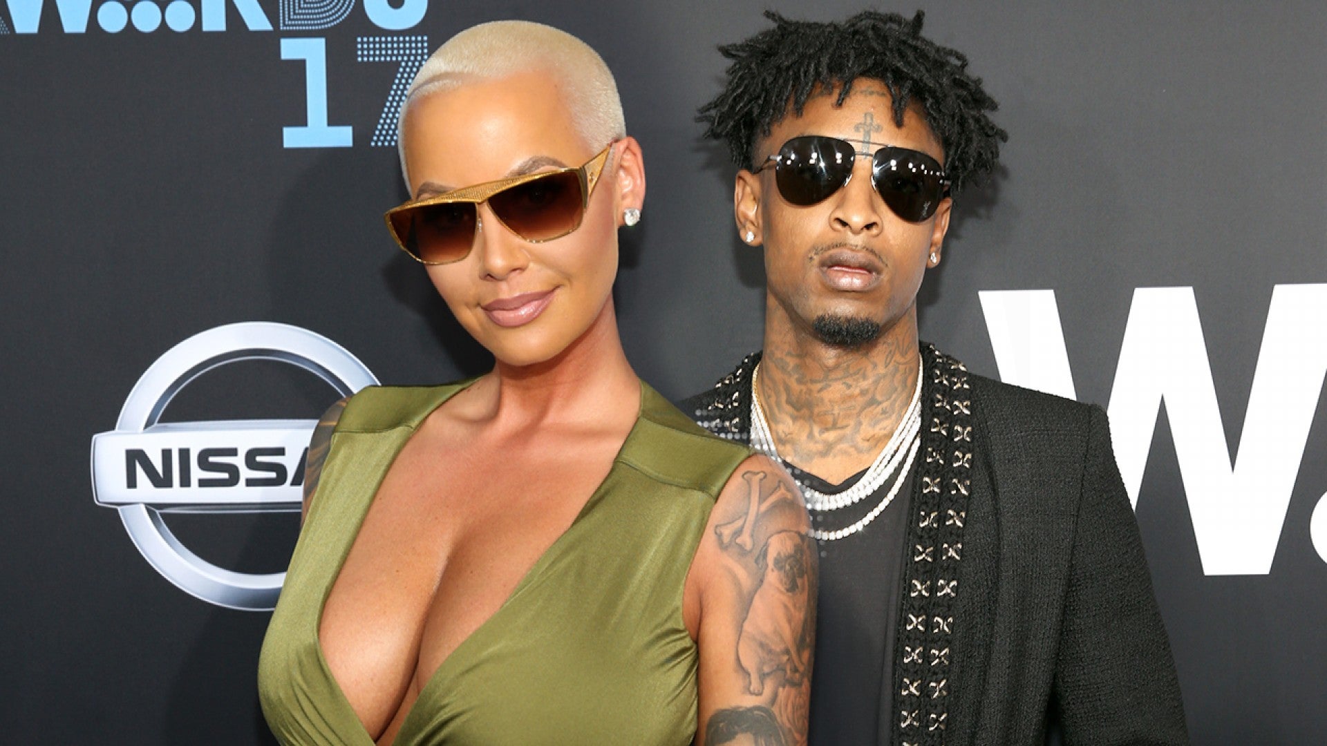 21 Savage and Amber Rose attending the 2017 MTV Video Music Awards