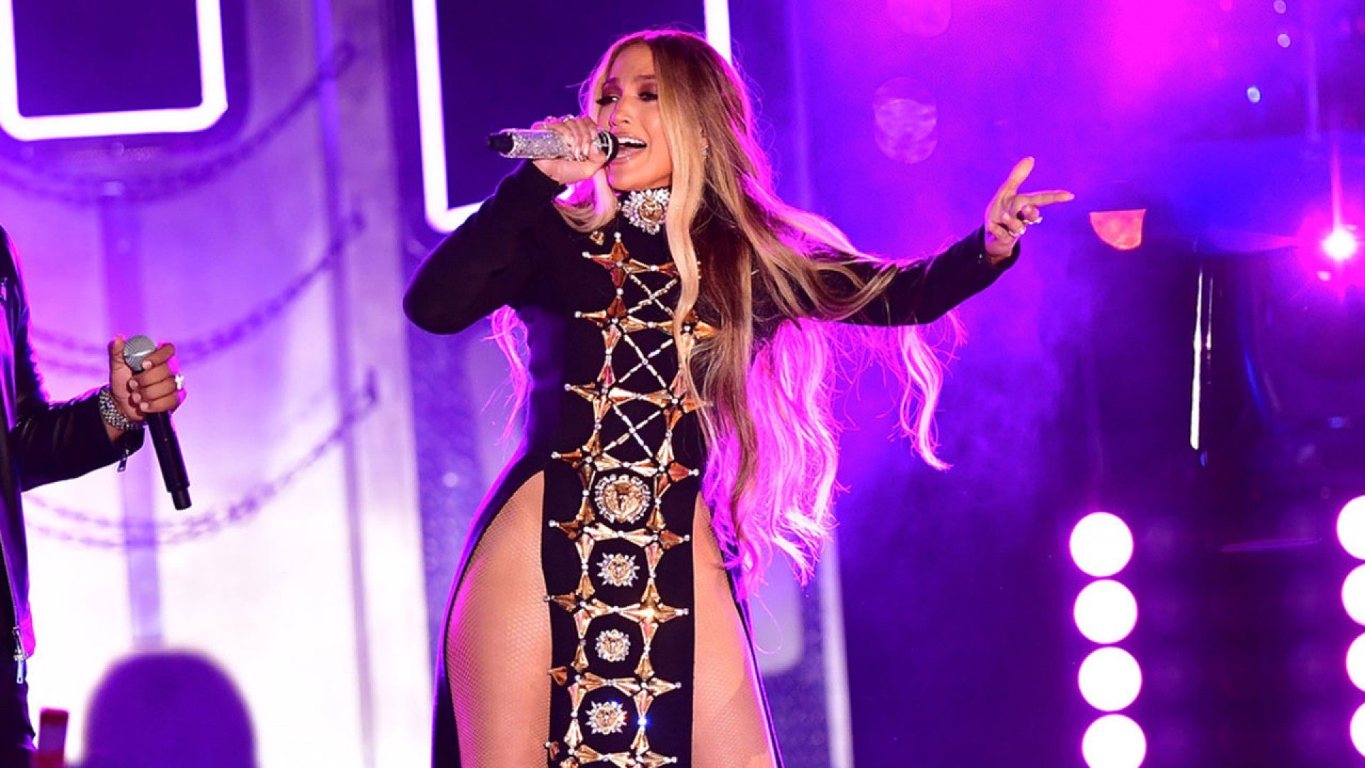 Jennifer Lopez Stuns In Double Thigh High Cutout Dress To Perform New Spanish Single