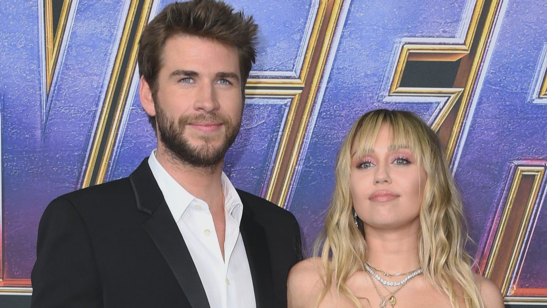 Miley Cyrus And Liam Hemsworth Shine On Avengers Endgame Red